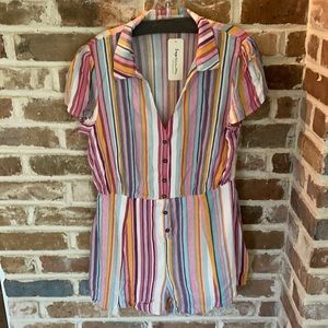 Cute by Design Stripe Romper in Pink